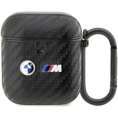BMW Кейс BMW BMA2WMPUCA2 за AirPods 1/2, черен / черен, Carbon Double Metal Logo (BMW000612-0)