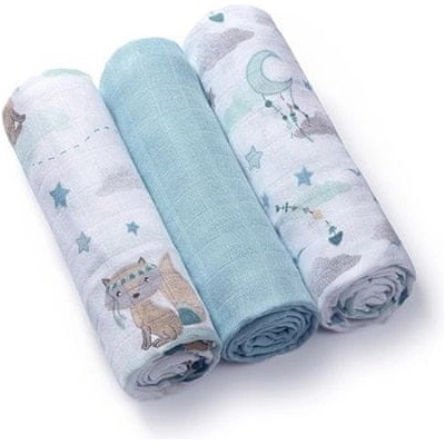 BabyOno bambusové Blue 70x70 cm 3 ks