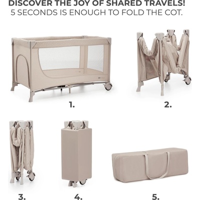 KinderKraft JOY SIMPLE 2 бебешка кошара BEIGE (KLJOY02BEG00000)