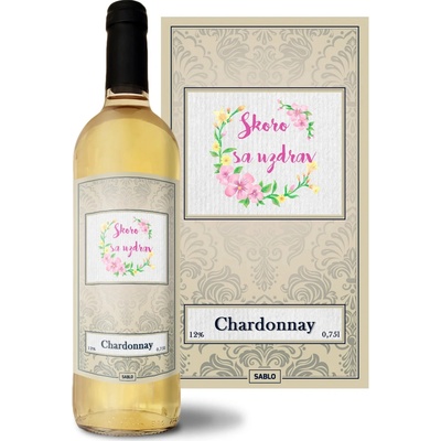 Sablio Skoro sa uzdrav Chardonnay biele suché víno 12 % 0,75 l (čistá fľaša)