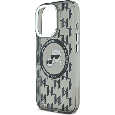 CG Mobile iPhone 16 Pro KARL LAGERFELD IML MONOGRAM K&CH HEADS MAGSAFE Силиконов удароустойчив протектор за телефон, MagSafe, BLACK KLHMP16LHMCKMHK (KLHMP16LHMCKMHK)