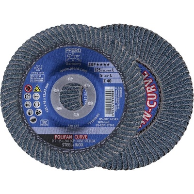 Pferd Vějířovitý brusný kotouč 125 x 22.23 mm 67689062 10 ks