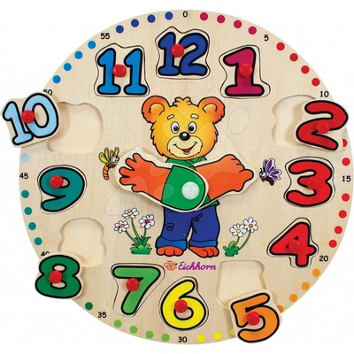 Eichhorn didaktické puzzle hodiny Teaching Clock 12 vkladacích čísiel