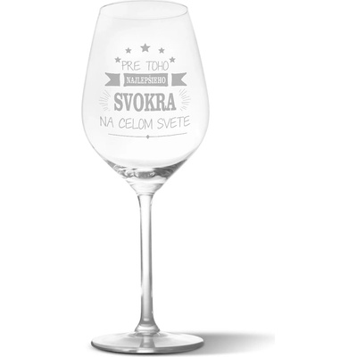 Sablio Pohár na víno Pre toho najlepšieho svokra na celom svete 490 ml