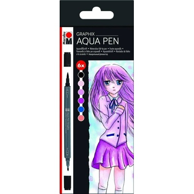 Marabu Graphix sada akvarelových popisovačů 6 ks