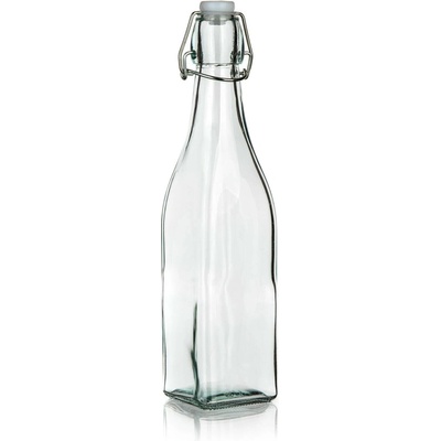 M.A.T. láhev s pákovým uzávěrem hranatá skleněná 500 ml