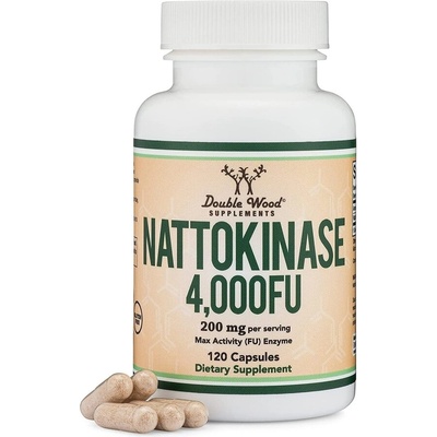 Double Wood Supplements Кръвообращение - Натокиназа, 200 mg, 120 капсули Double Wood (27223 DW)