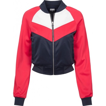 Urban Classics Ladies Short Raglan Track Jacket navy fire red white