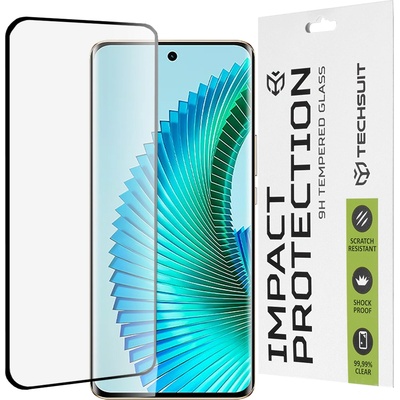 Techsuit Протектор за Honor Magic6 Lite - 111D Full Cover / Full Glue Glass / 3D Curved Screen - Черен