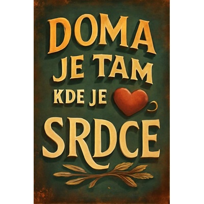 Ceduľa Domov je tam kde je srdce