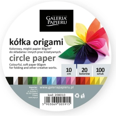 Galeria Papieru Papír na origami - průměr 10 cm, mix barev, 100 ks