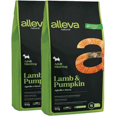 Alleva Natural Adult Mini Lamb and Pumpkin 2 x 12 kg