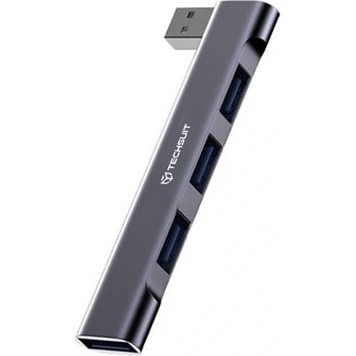 Techsuit - Докинг станция ZenithDock 4 в 1 (H14) - USB към 3x USB 2.0, 1x USB 3.0 - Сив
