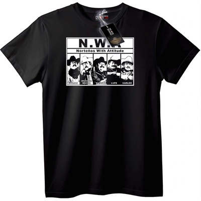NOONEBRAND Тениска N. W. A Norteños With Attitude - M, Black