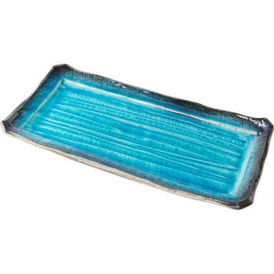 MIJ Talíř na sushi SKY BLUE 42 x 21 cm modrá keramika
