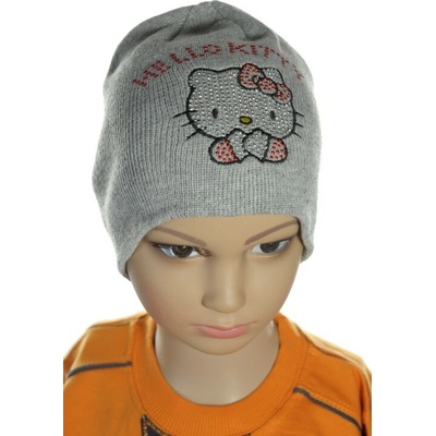 Hello Kitty detská čiapka kamienky svetlosivá