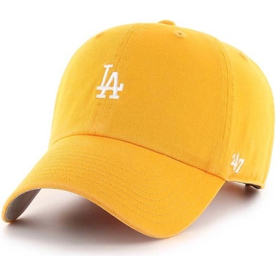 47 brand Памучна шапка с козирка 47 brand MLB Los Angeles Dodgers в жълто с апликация (B.BSRNR12GWS.GDB)