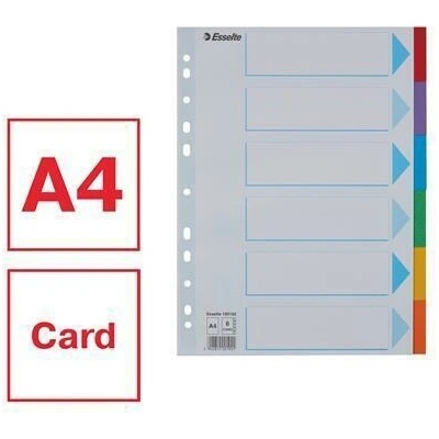 Registre "Standard", popisovateľná titulná str., mix farieb, kartón, A4, 6 dielov, ESSELTE