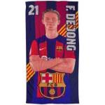 PHI FC Barcelona: плажна кърпа De Jong, микрофибър - 100 x 180 cm