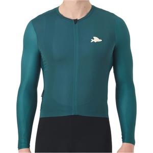 CafÉ du cycliste Мъжка фланелка с дълъг ръкав за колоездене CAFÉ DU CYCLISTE Andrea Cycling jersey - Dark Sea (056-4288-0111)