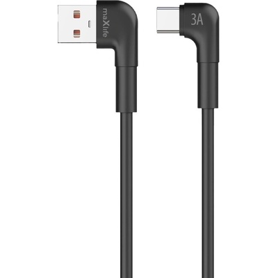Maxlife MXUC-09 datový USB / USB-C se zahnutými konektory 2m černý