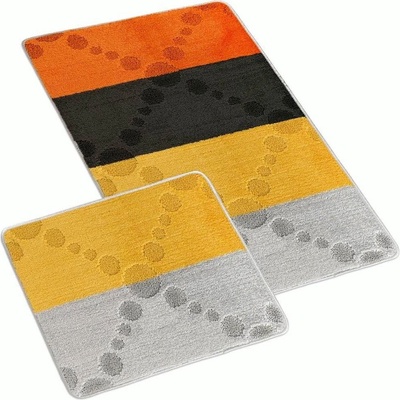 Bellatex Beny sada 760/010 paprsky šedá oranžová 60x100,60x50 cm