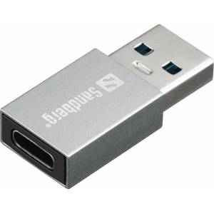 Sandberg Преходник Sandberg 136-46, от USB-A(м) към USB-C(ж), сив (136-46)
