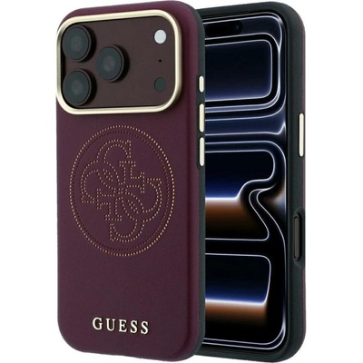 Guess perforovaný kryt 4G Gold Logo MagSafe pro iPhone 18 Pro / 17 Pro vínový – Hledejceny.cz