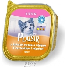 Plaisir Cat kitten s kuracím mäsom a mlékem 100 g