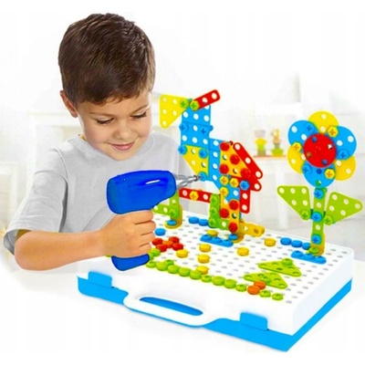 ISO Mozaika puzzle plastové bloky šroubovák 9427