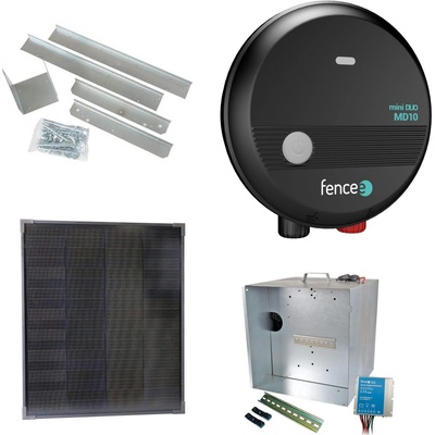 Fencee Premium sada solární ohradník - Kompletní přenosná schránka + 1J zdroj, panel 40 W