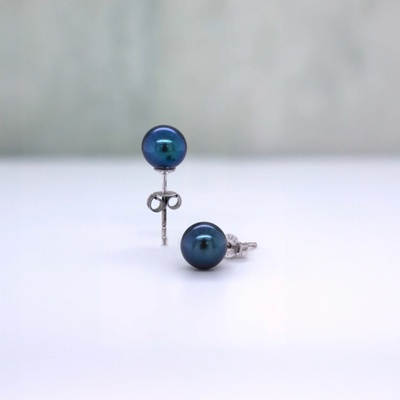 Lillian Vassago peckové náušnice s perlou bílé zlato LLV09-GER001