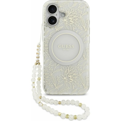 GUESS IML Flowers Allover Strap MagSafe Задний Чехол за iPhone 17 White Guess | Byal | ЖЕНИ | UNI