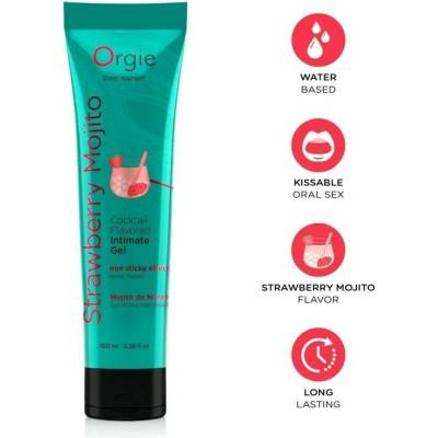 Lubrikačný gél Lube Tube Cocktail Jahodový Mojito na vodnej báze 100 ml