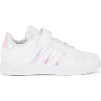 adidas dievčenská rekreačná obuv -Grand Court 2.0 K2025 cloud white/iridescent/cloud white Biela