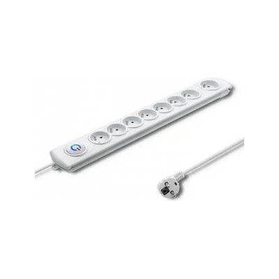 Qoltec ANTI-SURGE STRIP QOLTEC 1.5M 8-SOCKETS WHITE/Modern