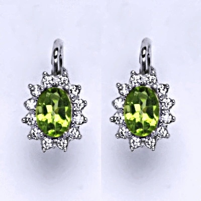 Čištín Kate přírodní olivín a čiré zirkony NK 1480