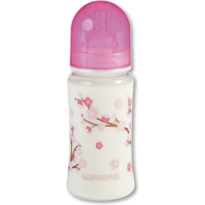 Baby-Nova Пластмасово шише с широко гърло Baby Nova PA - 300 ml, розово (48000)