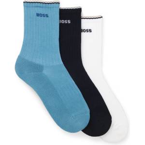 Boss Чорапи Boss Men's Rib Stripe Quarter Socks - Blue/Nvy/Wht