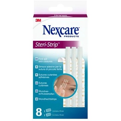 3M Лентички за затваряне на рани, смесен размер, 8бр, 3M "Nexcare SteriStrip" 7100251045 (7100251045)