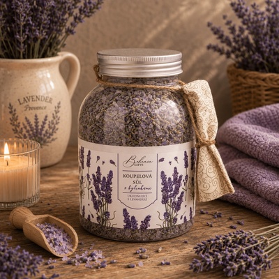 Bohemia Natur koupelová sůl s bylinkami levandule 1200 g