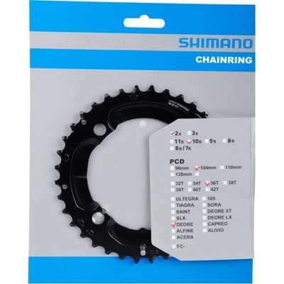 Prevodník Shimano Deore M617/627 AL 36z 2x10sp
