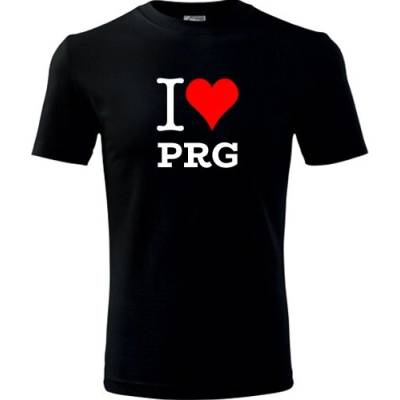Černé tričko I love PRG