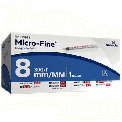 Embecta Micro-Fine U-100 inzul.střík.8 mm 1ml 100 ks – Hledejceny.cz