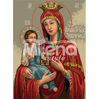 Milena Style Света Богородица Троеручица - гоблен със схема конци dmc 1: 1