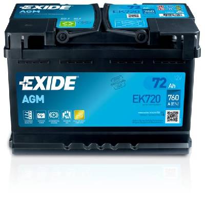 EXIDE AGM 12V 72Ah 760A Start-Stop EK720