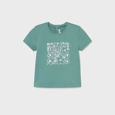 MAYORAL Тениска къс ръкав basic в смарагдов цвят със сребристи детайли за мини момиче Майорал