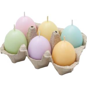 LCA Комплект свещи LCA - Великденски яйца, Pastel Mix, 6 броя