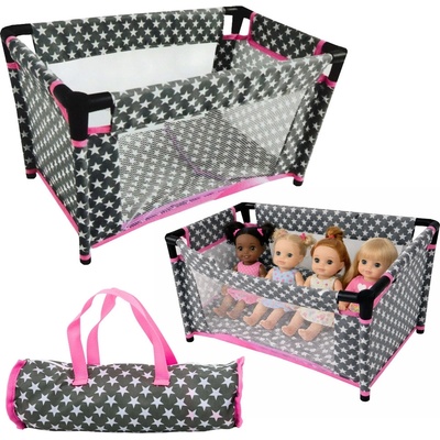 shumee Posteľ pre bábiky Alice Grey a Pink Stars