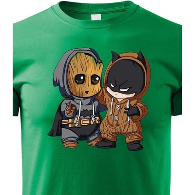 Dětské tričko Batman a Groot Zelená Canvas Dětské tričko Bezvatriko.cz 1